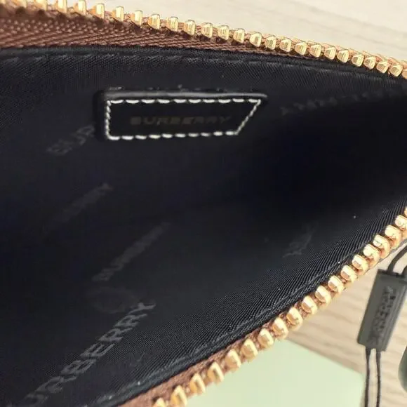 Burberry Kelbrook Exaggerated Check Canvas Card Case Birch Brown - Picture 5 of 6